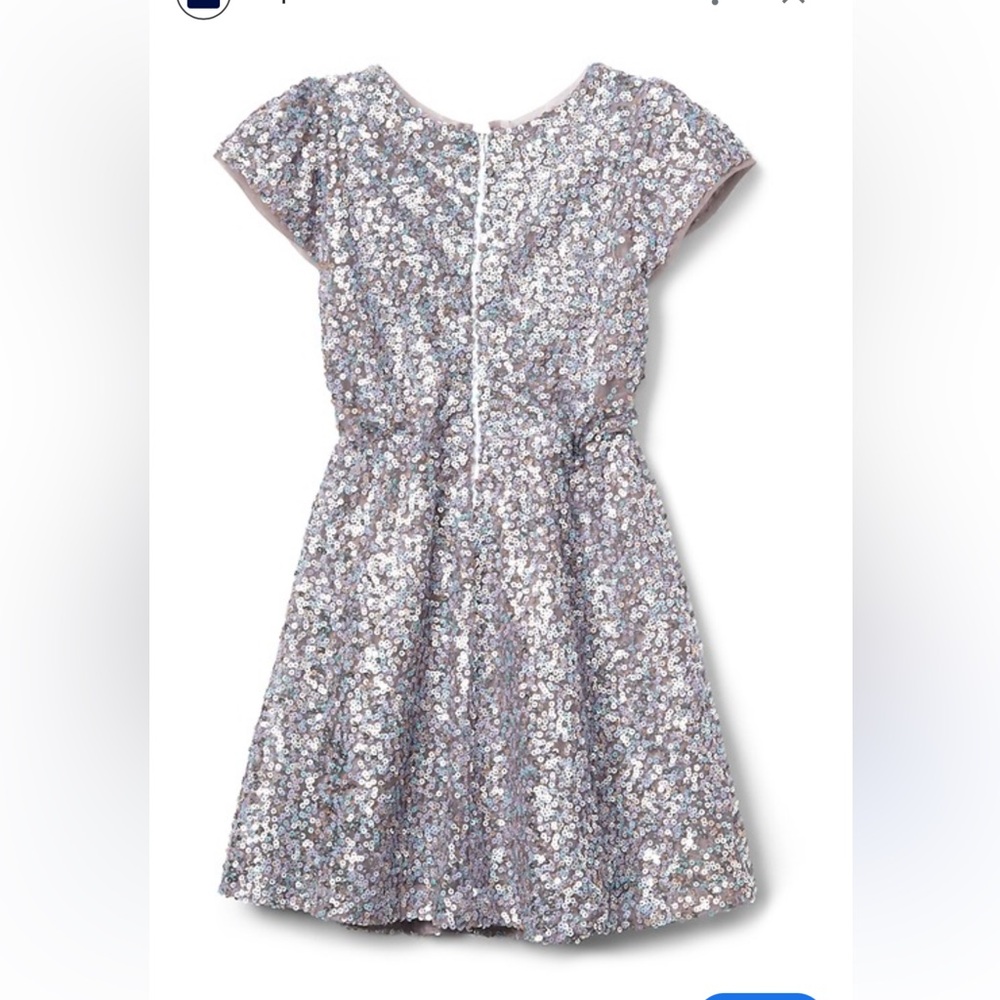 Girls Gap Kids Sequin Dress Size XS Taupe Champagne